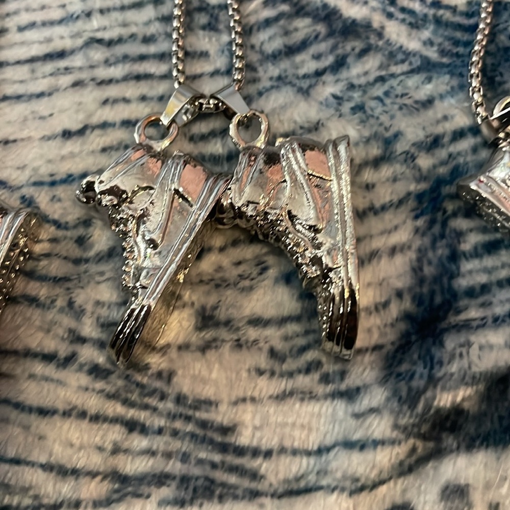 Brand new double pair Nike Air Force silver shoe chain